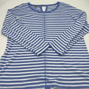 Talbots Long Sleeve Lightweight Sweater Striped Blue/White Size XL